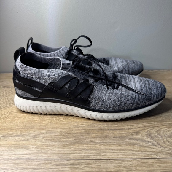 Cole Haan Grand OS Mens Sneakers Gray Black Knit Athletic Casual Shoes Size 9M - Picture 1 of 10